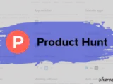 Product Hunt Logo with Website Screenshot In Background